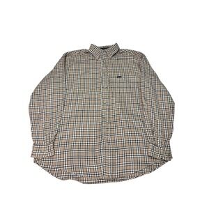 Façonnable Men's Plaid Long Sleeve‎ Button Down Casual Shirt, France Large